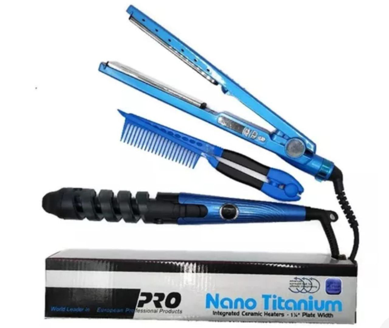 KIT NANO TITANIUM - PLANCHA + RIZADORA